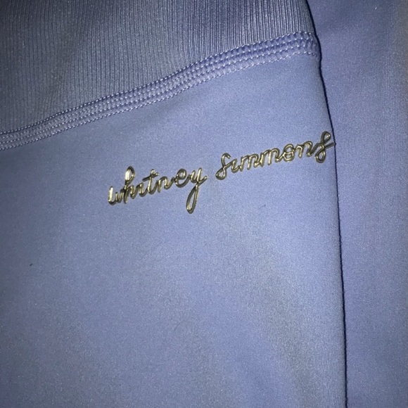 Whitney Simmons rib waist leggings in intense beautiful blue. - Picture 2 of 4